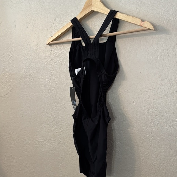 NWT Speedo Super Pro Back Solid One Piece Wmns Adult Black Sz 28 Diving Swimming - Picture 8 of 11